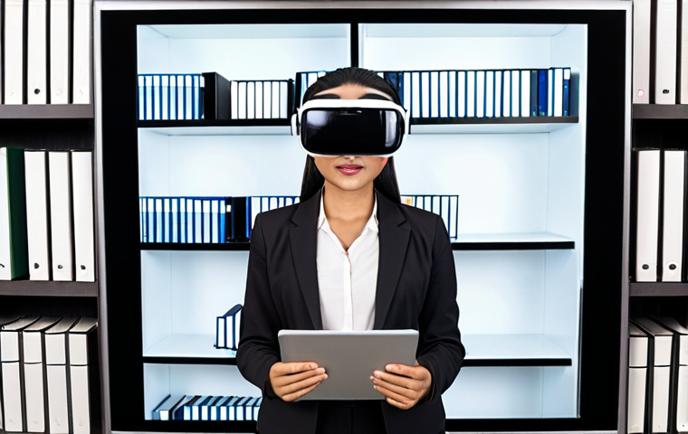 **Image Prompt 1: The Modern & Tech-Savvy Agent**
A successful and knowledgeable real estate agent (male or female, ideally reflecting Pakistani or South Asian diversity) in a sophisticated, contemporary office. The agent is simultaneously demonstrating a virtual property tour using a high-tech VR headset or tablet and analyzing complex market data on a large, interactive digital display. The background subtly features elements symbolizing continuous learning, like a well-stocked bookshelf with books on finance and law. The overall scene exudes professionalism, innovation, and trustworthiness, emphasizing the agent's mastery of PropTech and dedication to staying updated for their clients.